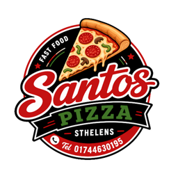Santos Pizza logo.